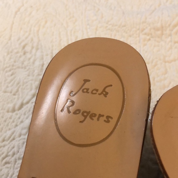 Jack Rogers wedges 10M navy with gold trim, excellent condition - Picture 4 of 8